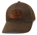 Waxed Cotton Solid Brown Cap We the People Leather