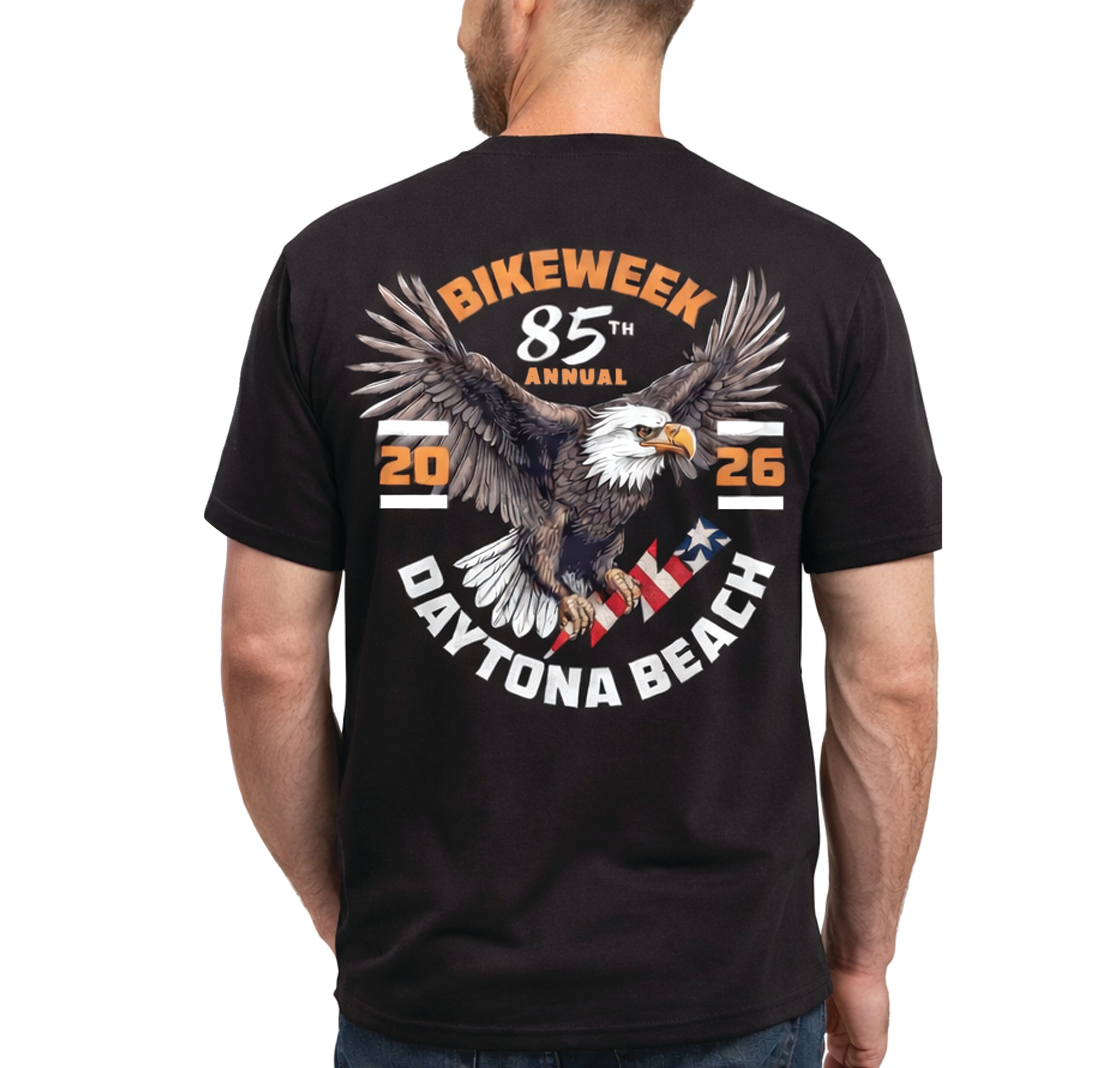 Bikeweek 2026 Eagle Short Sleeve T-Shirt Black