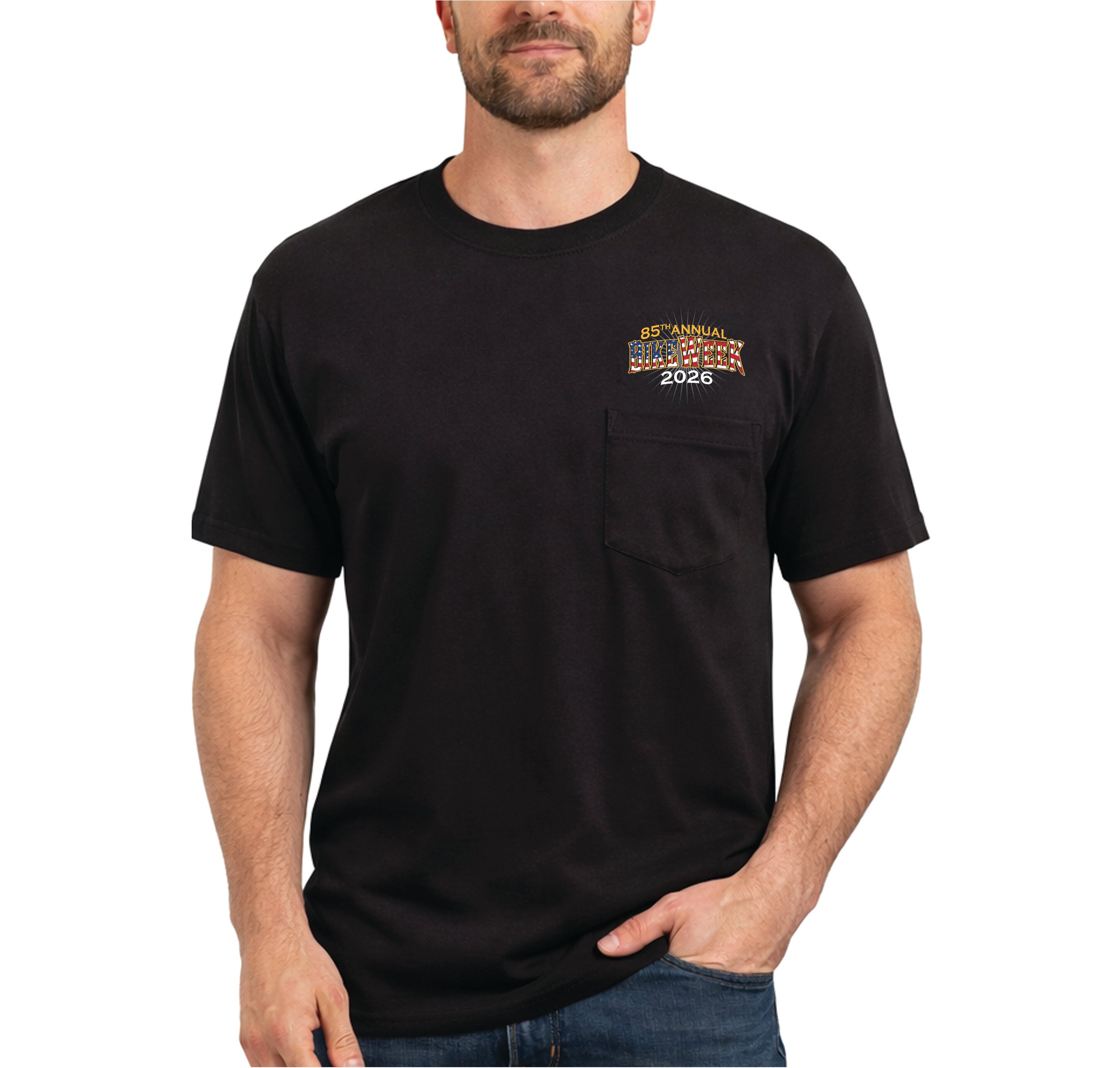 Bikeweek 2026 Uncle Sam Short Sleeve T-Shirt Black