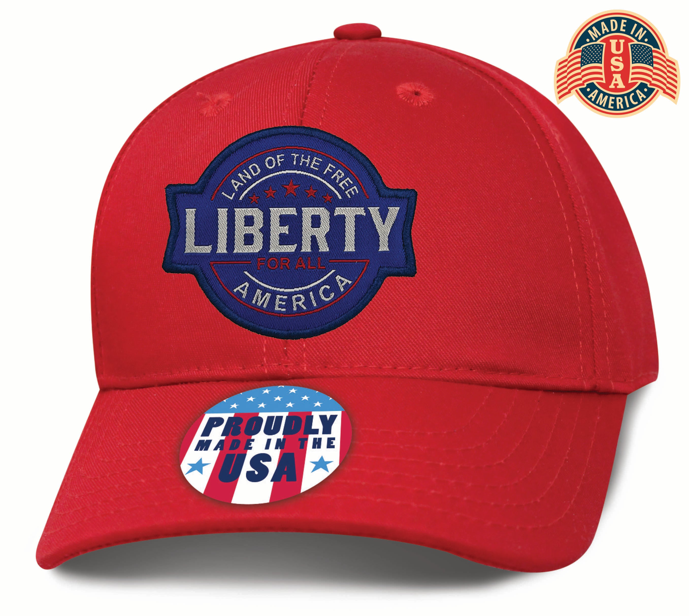 Made in America Solid Red Cap Liberty America