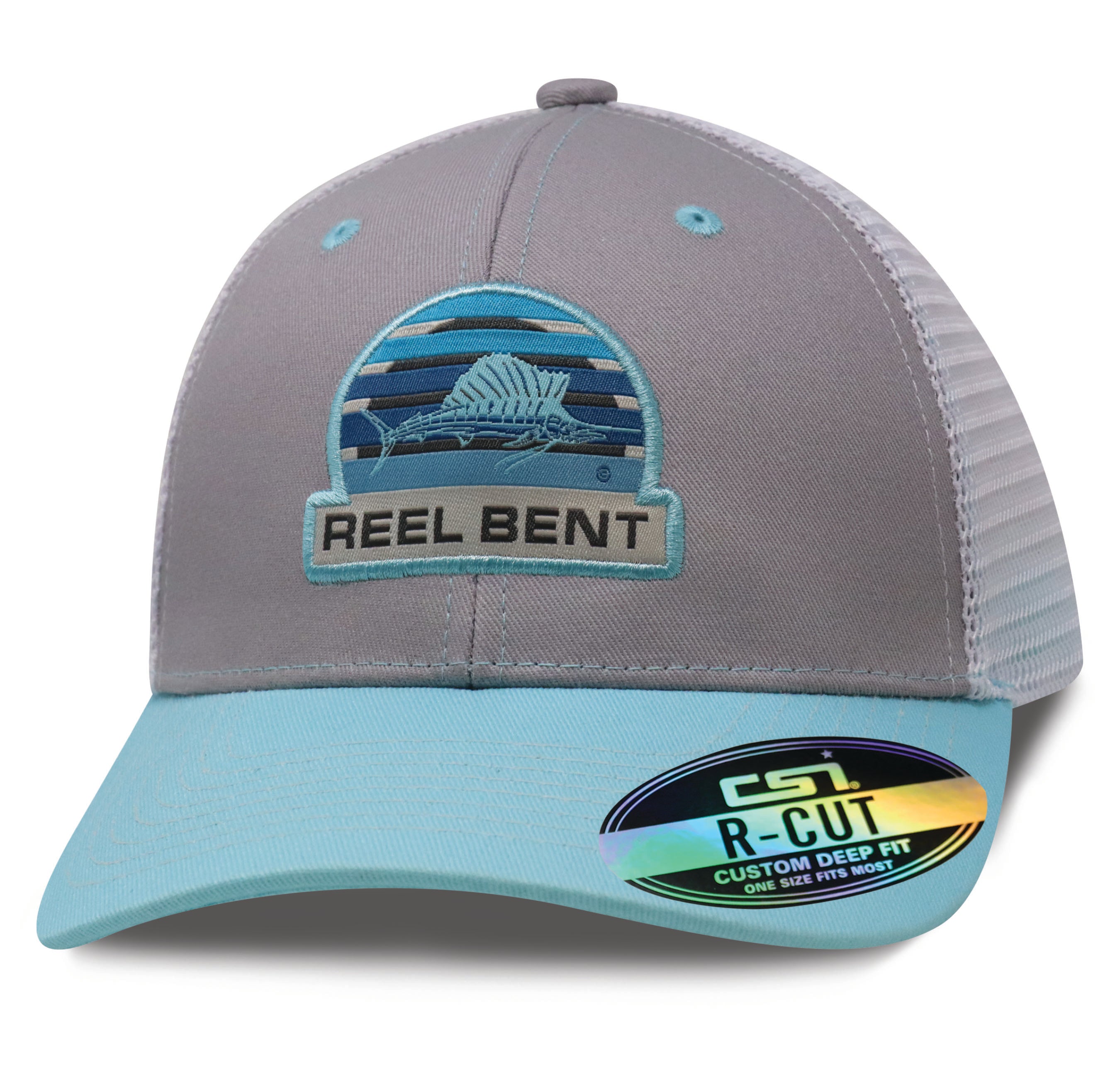 Reel Bent: Gray / Lt Blue / White Sailfish