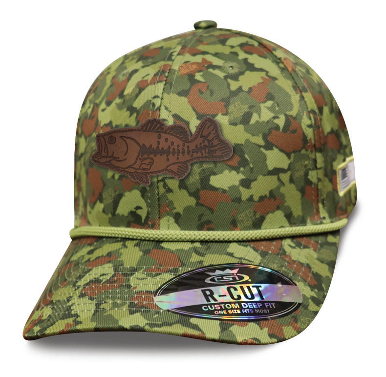 Reel Angler® Animal Camo Cap Bass Leather